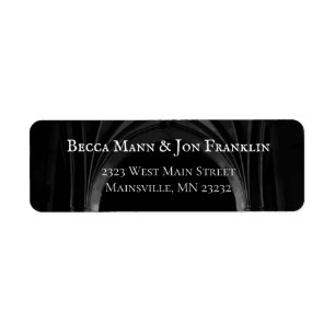 Gothic Arch Elegant bröllop Mörk Black & White Returadress Etikett