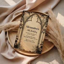 Gothic Arch Midnight Birthday Inbjudningar