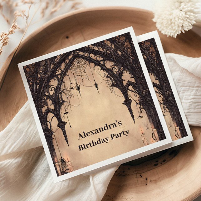 Gothic Arch Midnight Birthday Pappersservett (Skapare uppladdad)