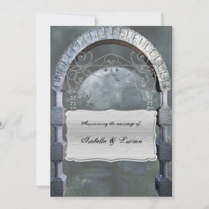 Gothic Arch Plaque Vampire Goth Bröllop Inbjudningar
