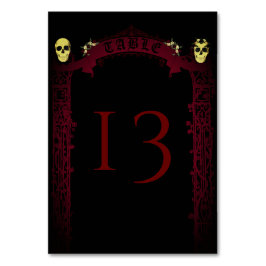 Gothic Arch Trellis och Döskallarna Bröllop Bordsnummer