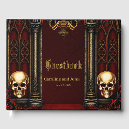 Gothic Archway med Döskallar. Gästböcker