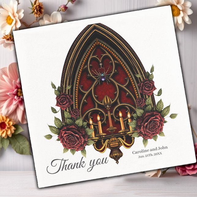 Gothic Archway med Döskallar. Pappersservett (Skapare uppladdad)