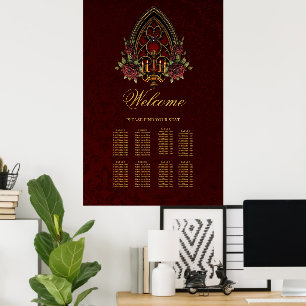 Gothic Archway med Döskallar. Poster