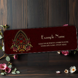 Gothic Archway med Döskallar. Returadress Etikett