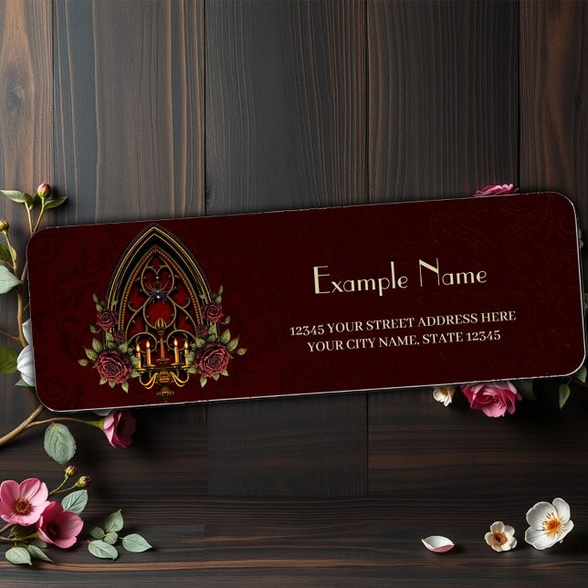 Gothic Archway med Döskallar. Returadress Etikett (Skapare uppladdad)