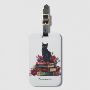 Gothic Art Black Cat Antique Bokar Crimson Ro Bagagebricka