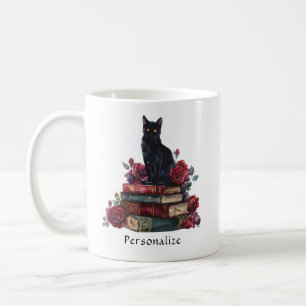 Gothic Art Black Cat Antique Bokar Crimson Ro Kaffemugg