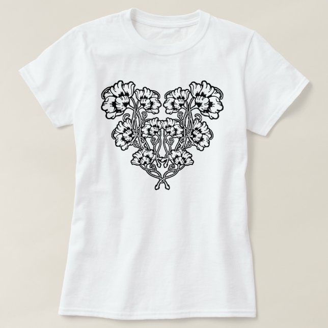 Gothic Art nouveau Flower Heart Tröja (Design framsida)