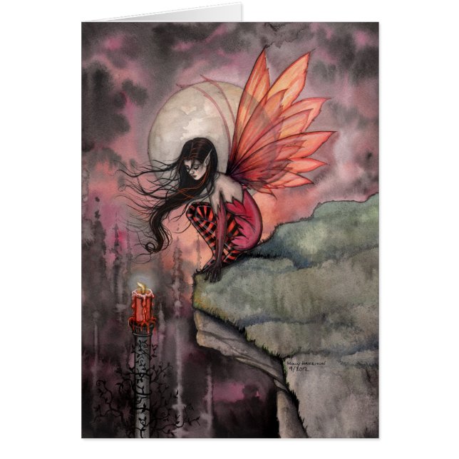 Gothic Autumn Fairy Art Card av Molly Harrison Hälsningskort (Framsidan)