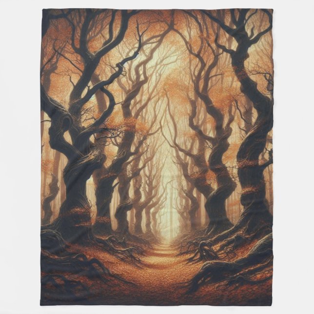 Gothic Autumn skogen Fleecefilt (Framsidan)