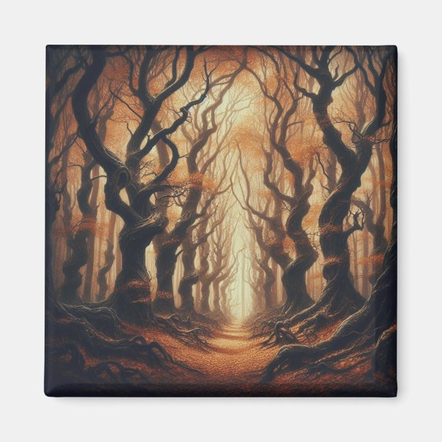 Gothic Autumn skogen Magnet (Framsidan)