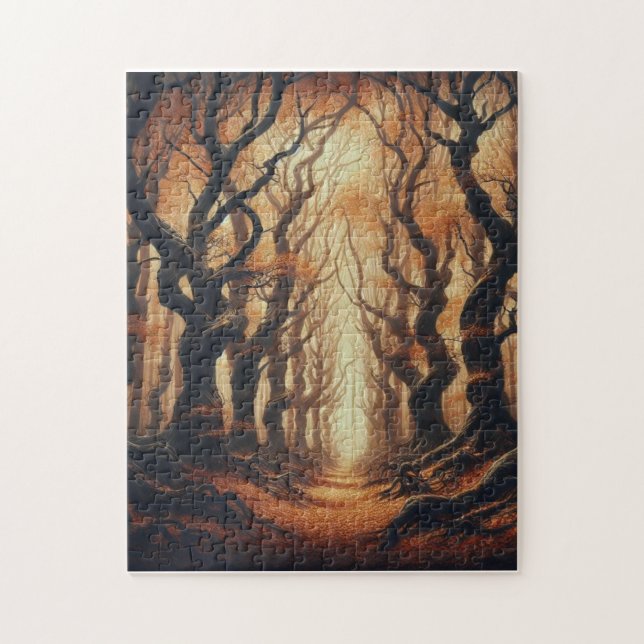 Gothic Autumn skogen Pussel (Vertikal)