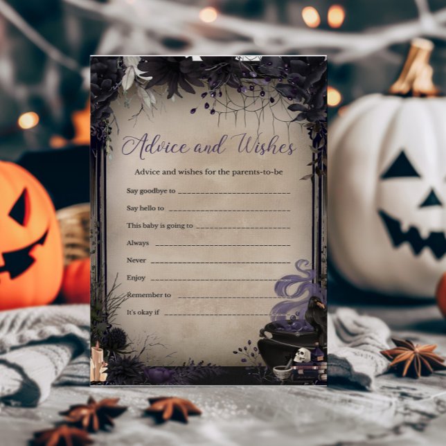 Gothic Baby avger råd och Önskemål Game (A Baby is Brewing Baby Shower Advice and Wishes Game)