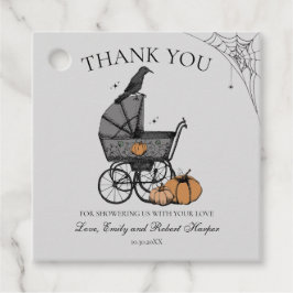 Gothic Baby Carriage Baby Shower Tack Gåvor Etiketter