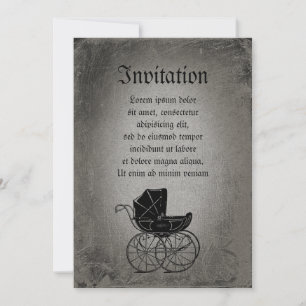 Gothic Baby Carriage Inbjudningar