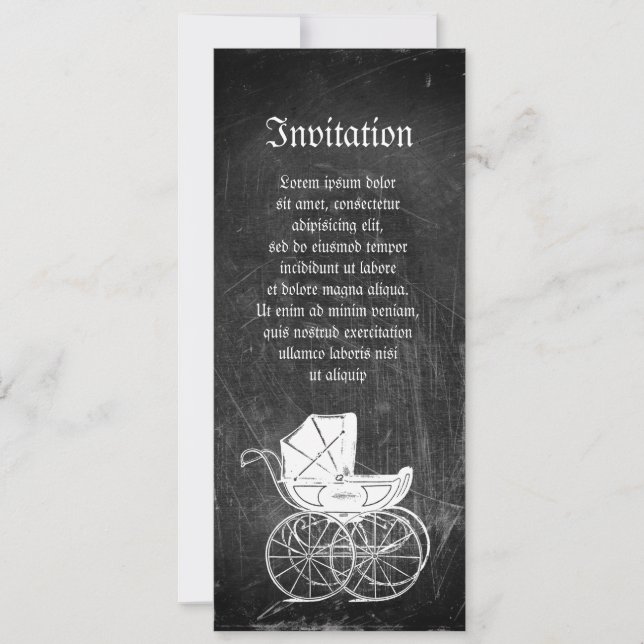 Gothic Baby Carriage Inbjudningar (Framsida)