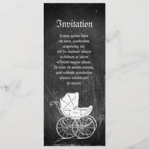 Gothic Baby Carriage Inbjudningar