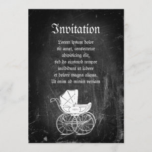 Gothic Baby Carriage Inbjudningar