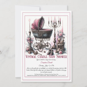 Gothic Baby Shower Inbjudan – Vintage Vagga