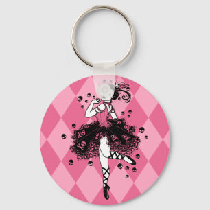 Gothic Ballerina i Rosa Nyckelring