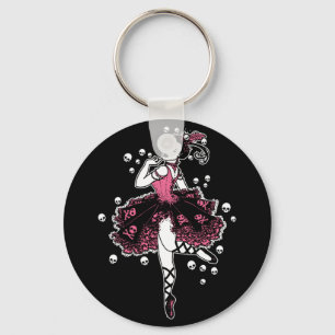 Gothic Ballerina i Rosa Nyckelring
