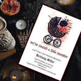 Gothic barnvagn Halloween Baby Shower Inbjudningar