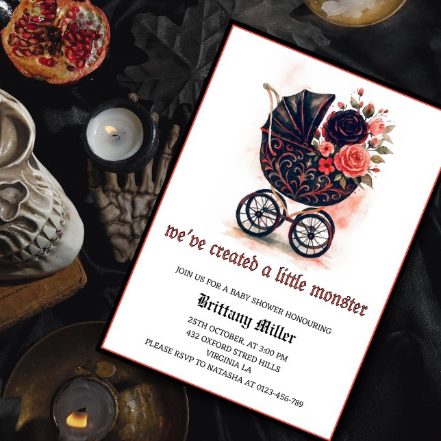 Gothic barnvagn Halloween Baby Shower Inbjudningar (Skapare uppladdad)