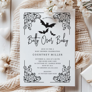 Gothic Batty Baby Shower Inbjudningar