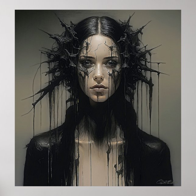 Gothic Beauty: Abstrakt Expressionist Poster (Framsidan)