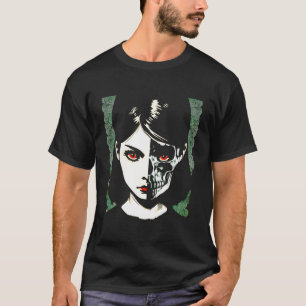 Gothic Beauty Halva Ansikte-Harna i halvskullig be T Shirt