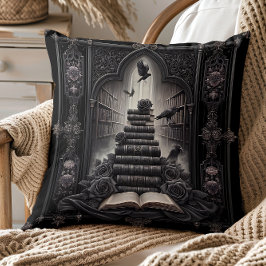 Gothic Bibliotek Bok Dekorativ kudde