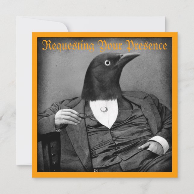 Gothic Bird-Man Halloween-inbjudan Inbjudningar (Framsida)