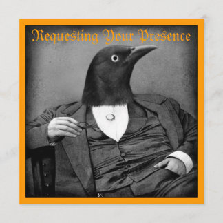 Gothic Bird-Man Halloween-inbjudan Inbjudningar