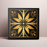Gothic Black an Gold Floral Sunburst Kakelplatta<br><div class="desc">Decorate the office with this Black and Gold celestial design. You can customize this further by clicking on the "PERSONALIZE" button. You can even change the background color if you like. PLEASE NOTE: the Gold featured in this item's design is NOT REAL GOLD OR FOIL and is printed in flat...</div>