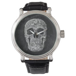 Gothic Black and White Grunge Skull Armbandsur