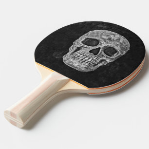 Gothic Black and White Grunge Skull Pingisracket