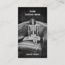 Gothic Black and White Skeleton Tatto Shop