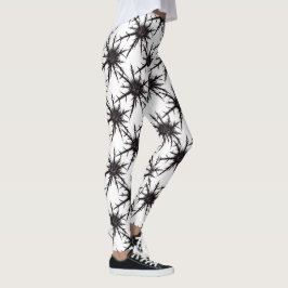Gothic Black and White Thistle Mönster Halloween Leggings