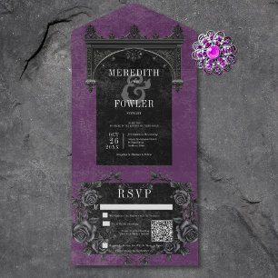 Gothic Black Arch & Black Ro Lila QR-kod