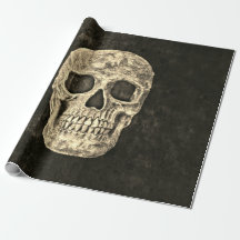 Gothic Black Beige Human Skull Struktur