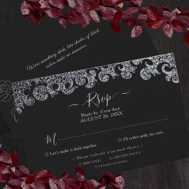 Gothic Black Blommigt Bachelorette Party OSA Kort