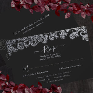 Gothic Black Blommigt Bachelorette Party OSA Kort