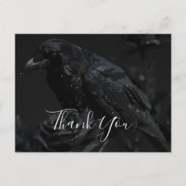 Gothic Black Blommigt Raven & Ro Tack Vykort