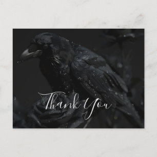 Gothic Black Blommigt Raven & Ro Tack Vykort