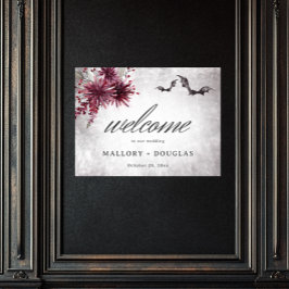 Gothic Black & Burgundy Halloween-händelsemodell Poster