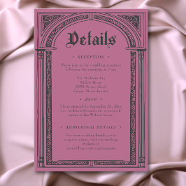 Gothic Black Burgundy Medieval till Bröllop Tilläggskort