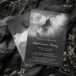 Gothic Black Castle Spooky Halloween fest Inbjudningar