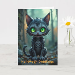Gothic Black Cat Halloween Enchanted Forest Vibes Kort