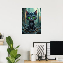 Gothic Black Cat Halloween Enchanted Forest Vibes
